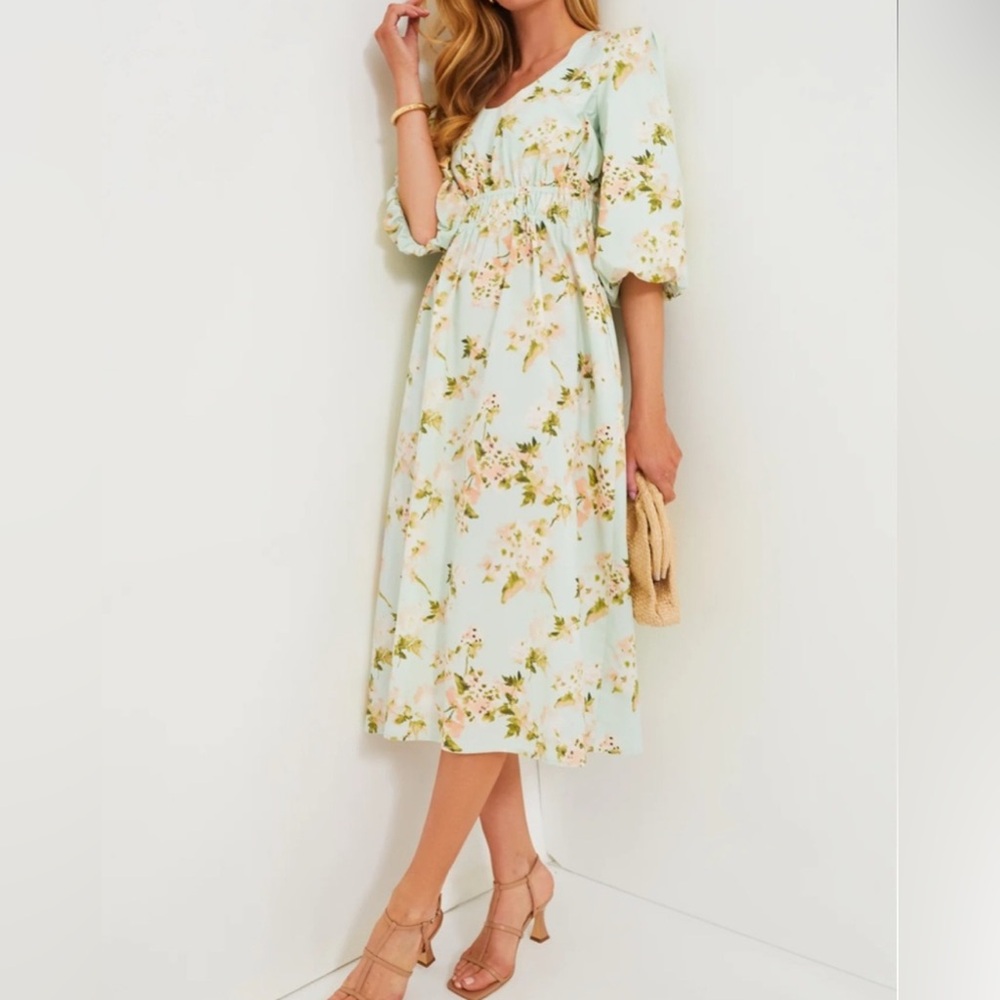 Tuckernuck Aqua Watercolor Marlena Dress Nwt Size M